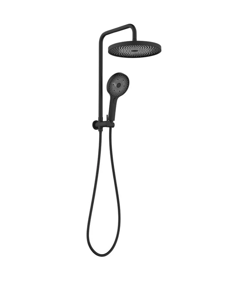 Gabe Matt Black Twin Shower Without Rail