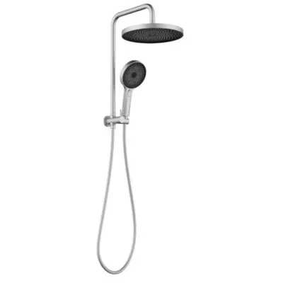 Gabe Brushed Nickel Twin Shower No Rail