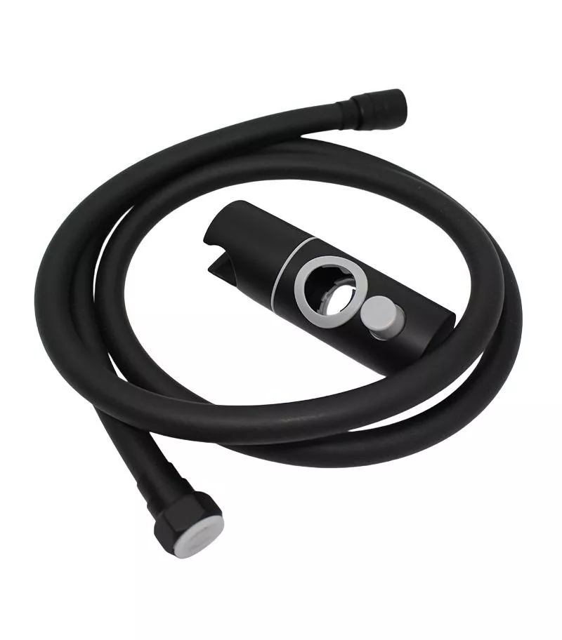 Gabe Matt Black Round Hand Shower On Rail - Parts