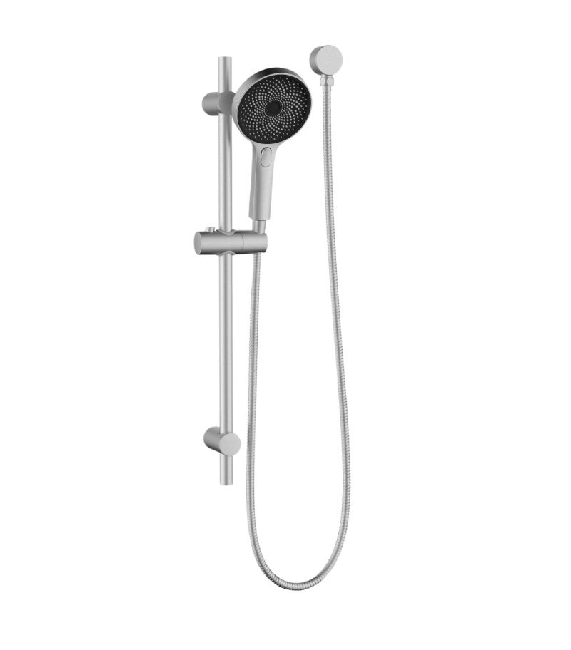 Gabe Brushed Nickel Round Hand Shower On Rail Gabe Brushed Nickel Round Hand Shower On Rail