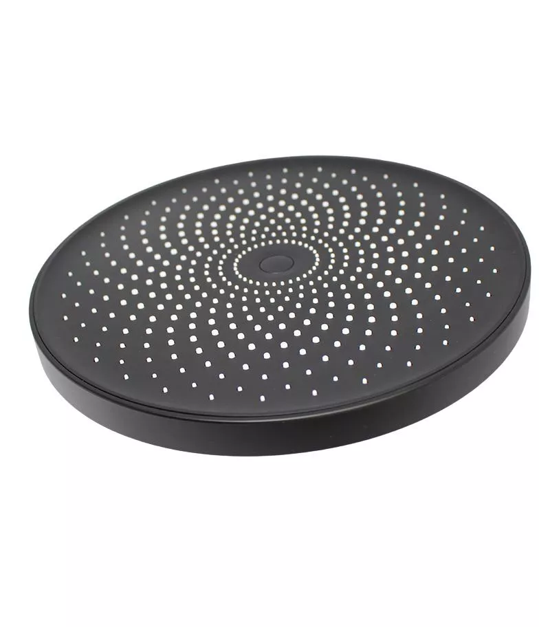 Gabe Matt Black Shower Head With Arm - Head Frontview