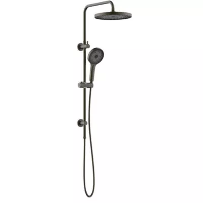 Gabe Gunmetal Grey Twin Shower On Rail