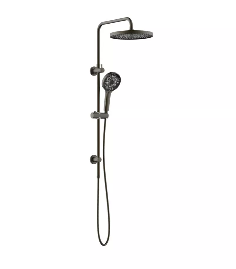 Gabe Gunmetal Grey Twin Shower On Rail