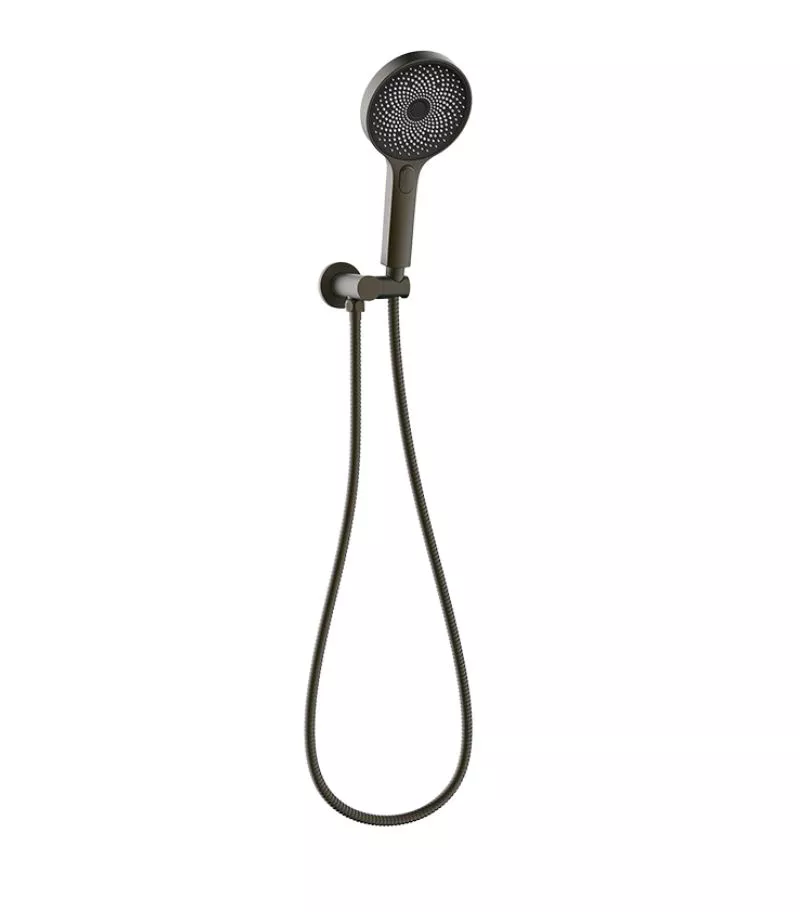 Gabe Gunmetal Grey Round Hand Shower With Wall Bracket