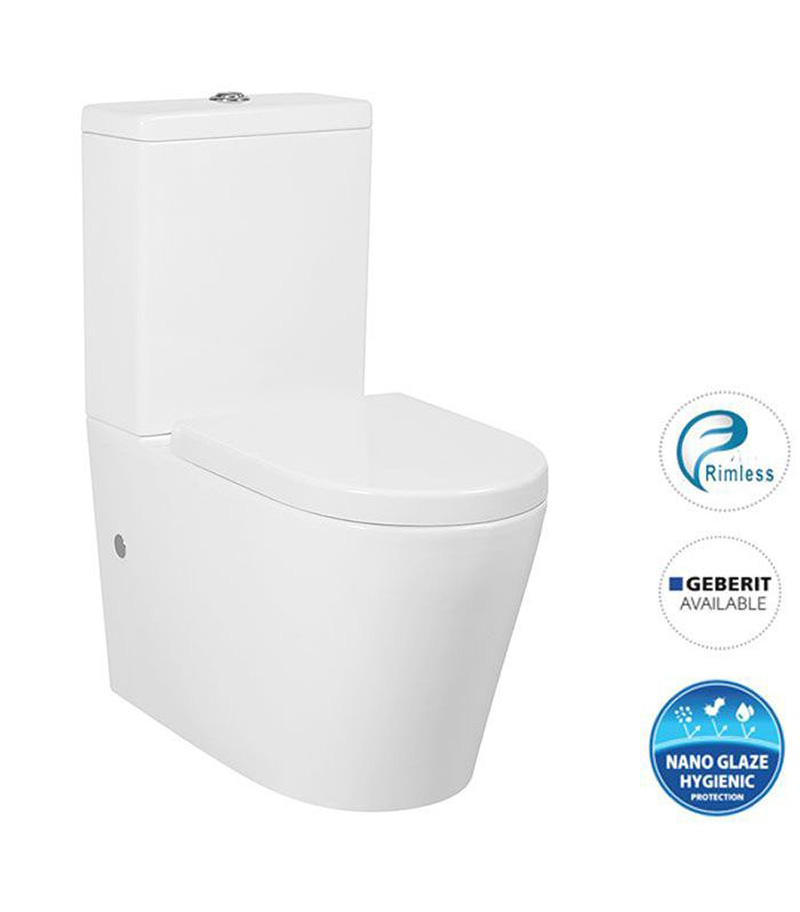 Alzano Gloss White Rimless Flush Wall Faced Toilet Suite