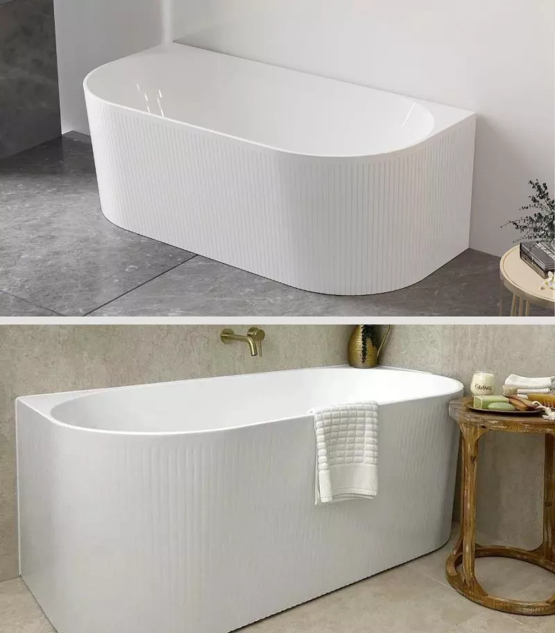 Noosa Back To Wall Freestanding Bath - Sideview