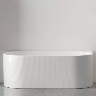 Noosa Back To Wall Freestanding Bath - Gloss White