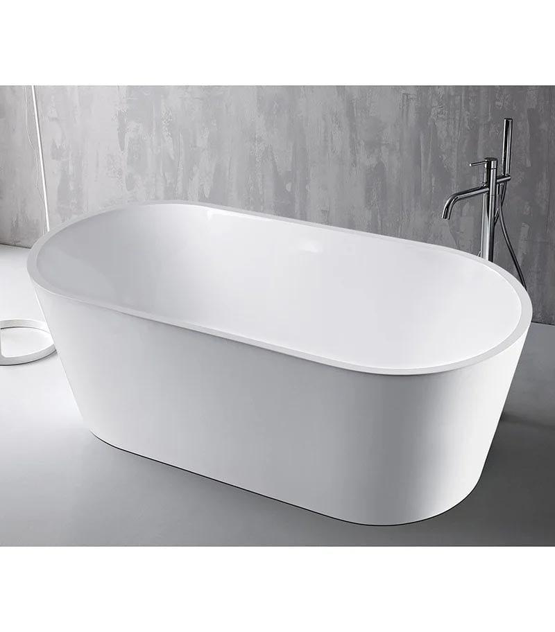 Arezzo Freestanding Bath - Gloss White Sideview