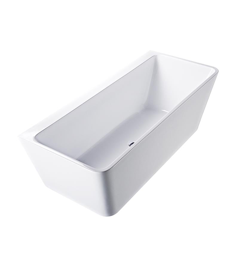 Orion Back To Wall Freestanding Bath - Gloss White
