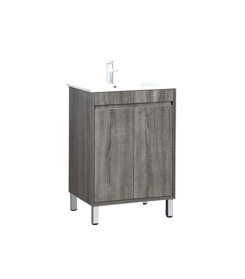 MAXIMO Amazon Grey 600mm Freestanding Vanity With Legs MAX64AGCT Sideview