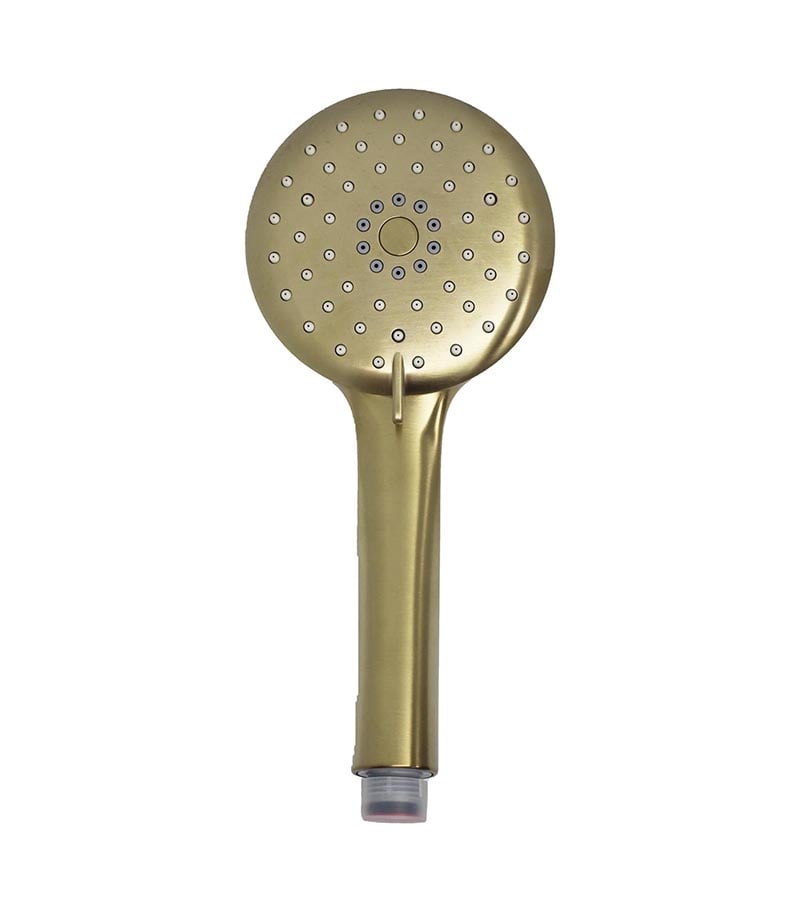 Loui Brushed Gold Round Handheld Shower Head