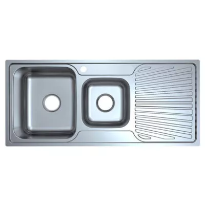 Opus 112 Bowls Sink 1080mm With Drainerboard On Side P0010848 2LHB