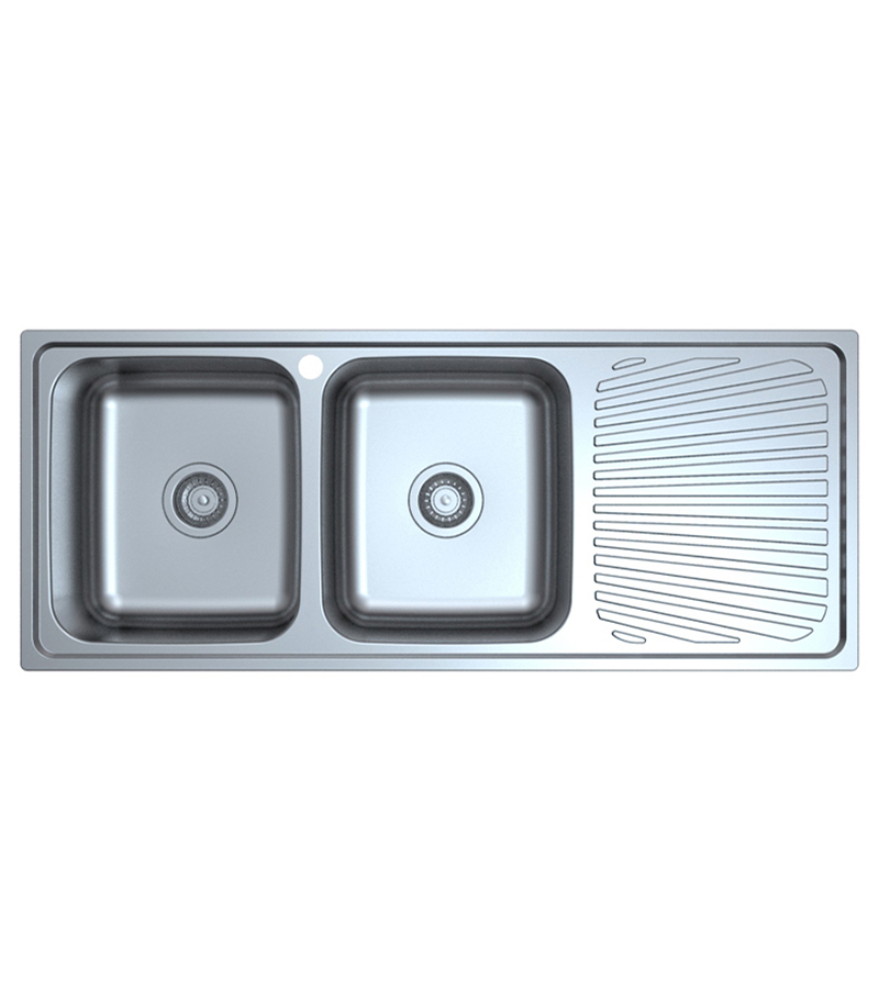 Opus Double Bowls Sink 1180mm With Drainerboard On Side P0011848 2LHB