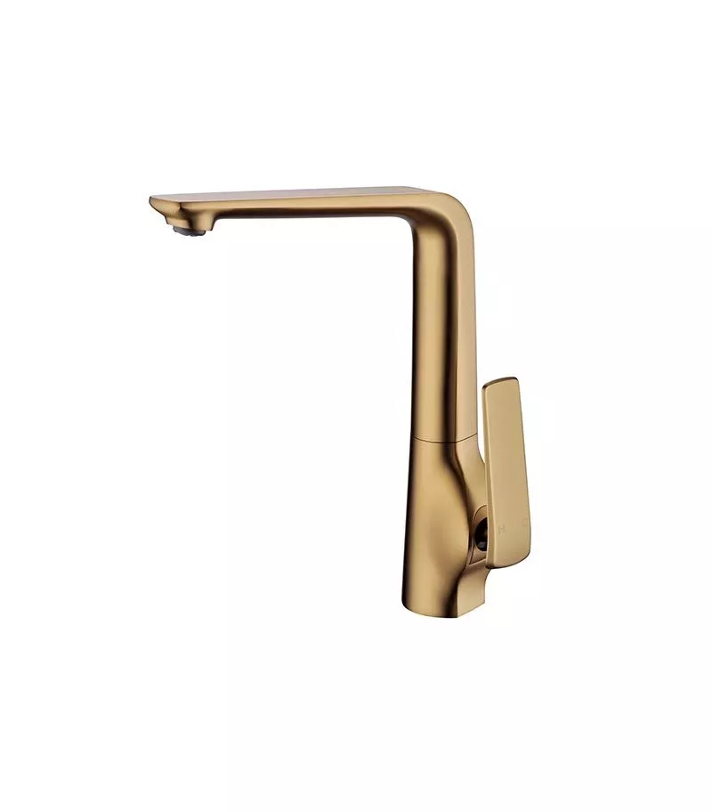 Esperia Brushed Yellow Gold Tall Sink Mixer Swivel Head