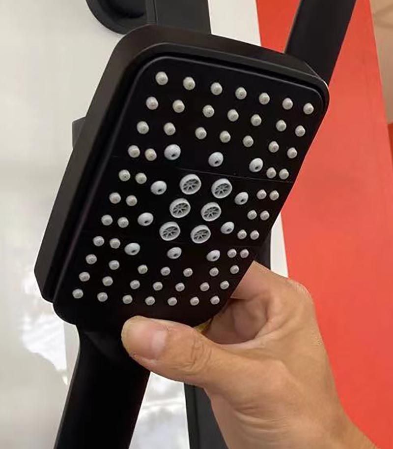 Sando Matt Black Twin Shower Set With 6 Function Patent Hand shower