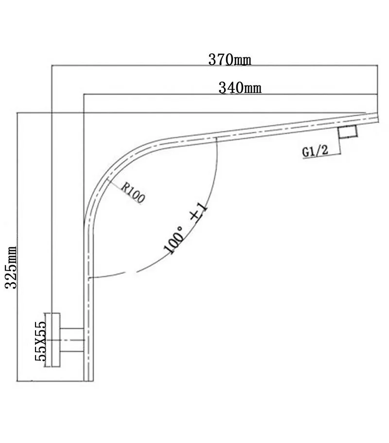 Specification For Aqua Square Gooseneck Shower Arm