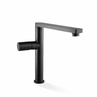 Gabe Matt Black Sink Mixer With Matt Black Handle