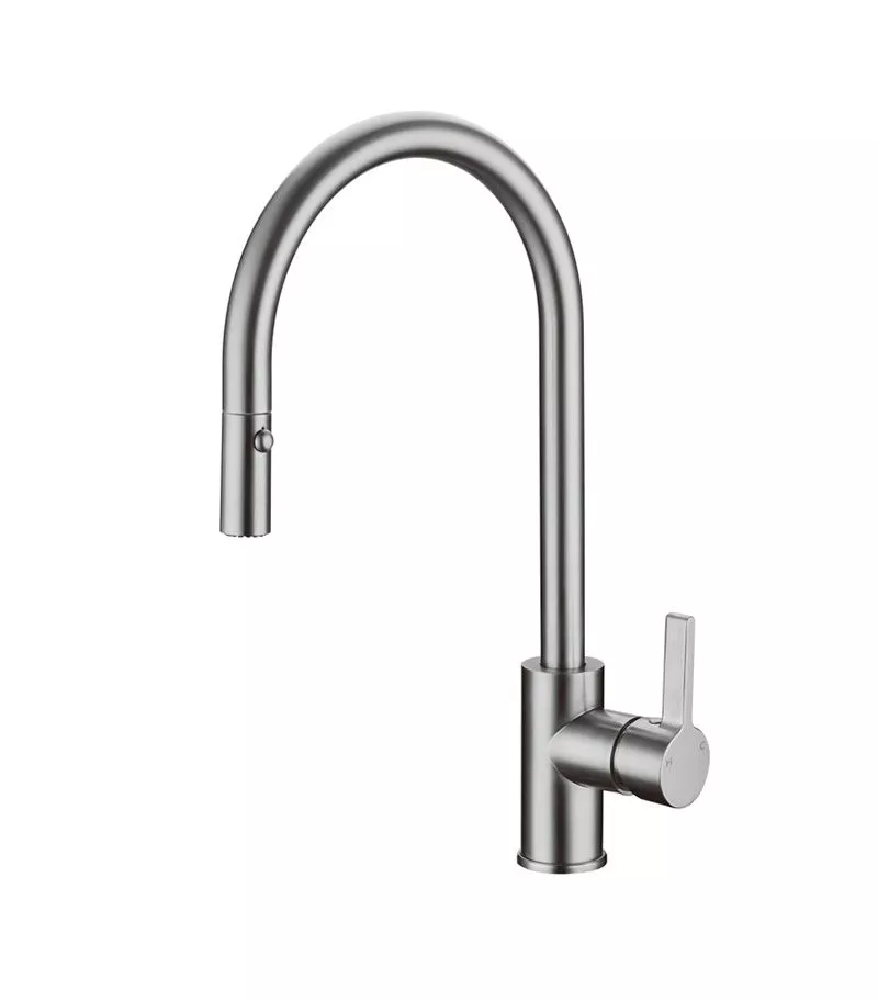 Opus Brushed Nickel Gooseneck Pull Out Sink Mixer