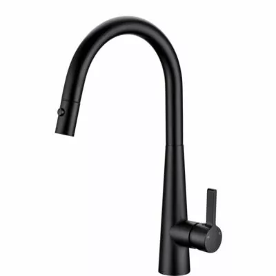 Opus Lux Matt Black Gooseneck Pull Out Sink Mixer