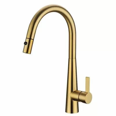 Opus Lux Brushed Gold Gooseneck Pull Out Sink Mixer