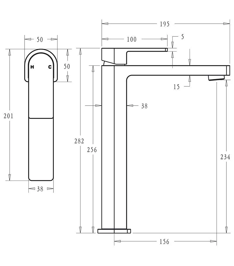 Specification For IKON Flores High Rise Basin Mixer