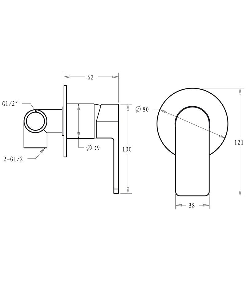 Specification For IKON Flores Wall Or Shower Mixer