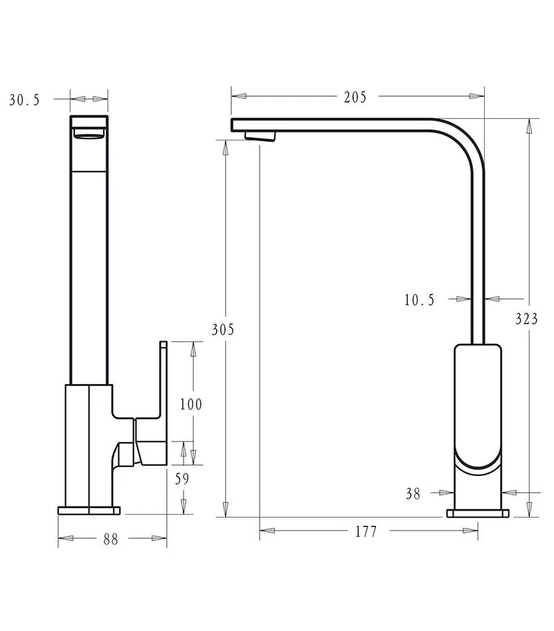 Specification For IKON Flores Gooseneck Sink Mixer