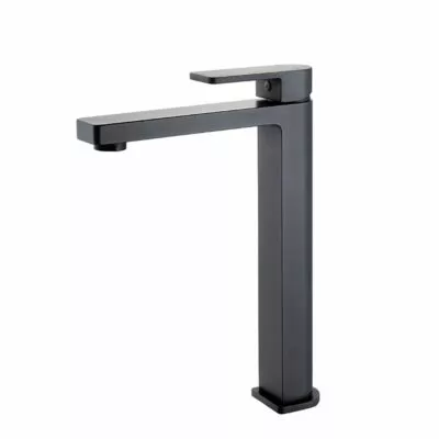 IKON Flores High Rise Matt Black Basin Mixer