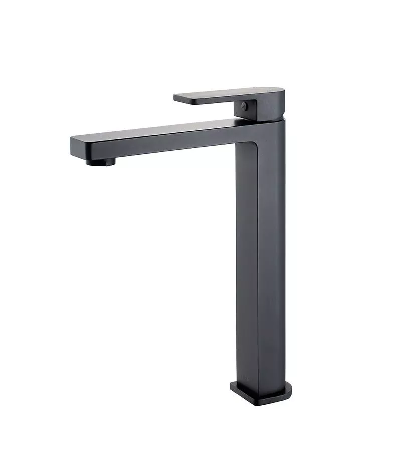 IKON Flores High Rise Matt Black Basin Mixer