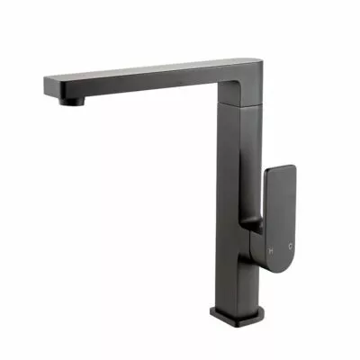 IKON Flores Matt Black Top Swivel Sink Mixer