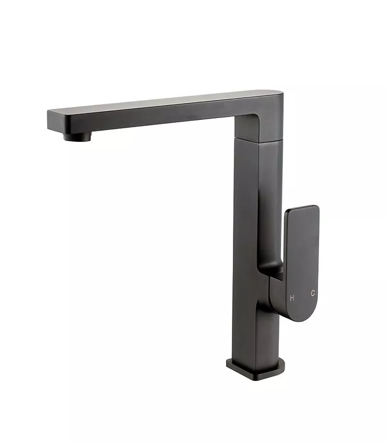 IKON Flores Matt Black Top Swivel Sink Mixer