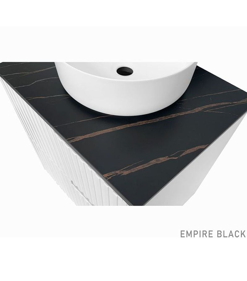 Rock Plate Stone 750mm Above Counter Empire Black Vanity Top 15mm Thickness