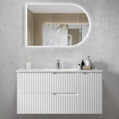 Noosa Matt White 1200mm Single Bowl Plywood Wall Hung Vanity
