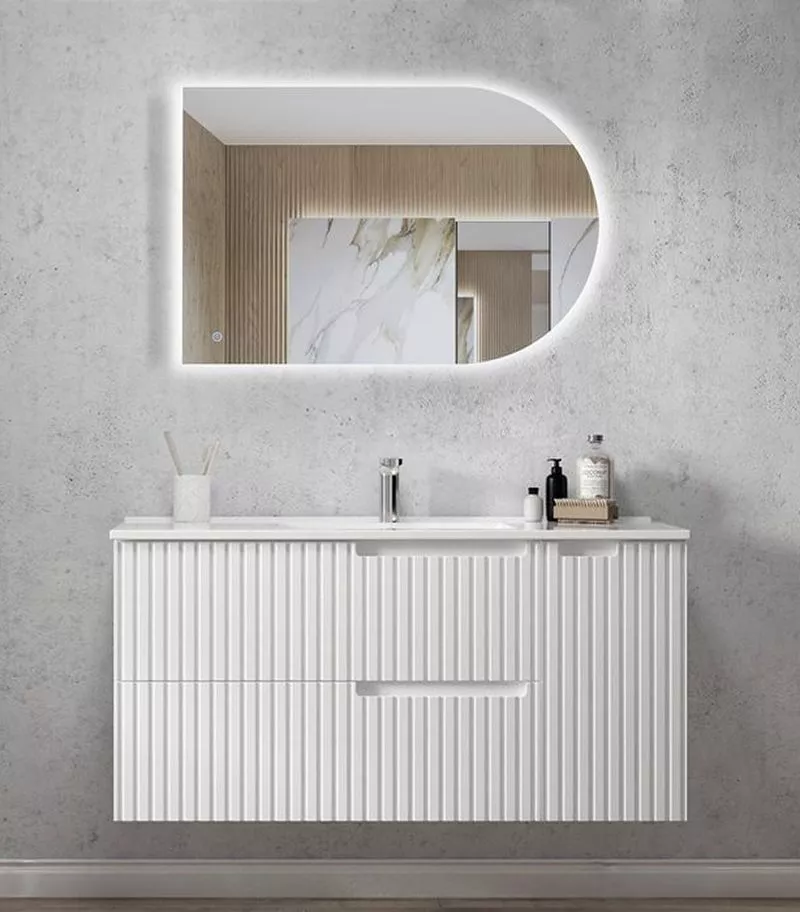 Noosa Matt White 1200mm Single Bowl Plywood Wall Hung Vanity