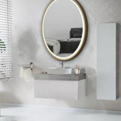 Reno 600mm x 600mm Brushed Gold Framed Round LED Mirror