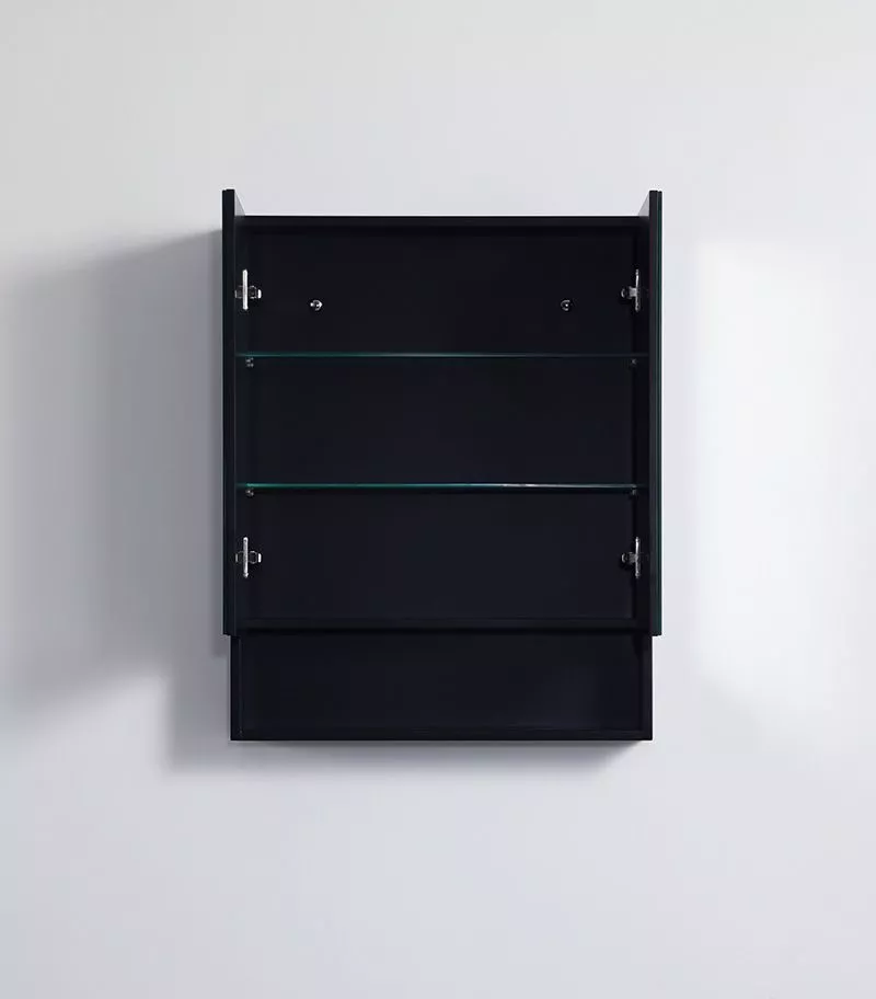 Fremantle Matt Black PVC 600mm X 750mm Shaving Cabinet