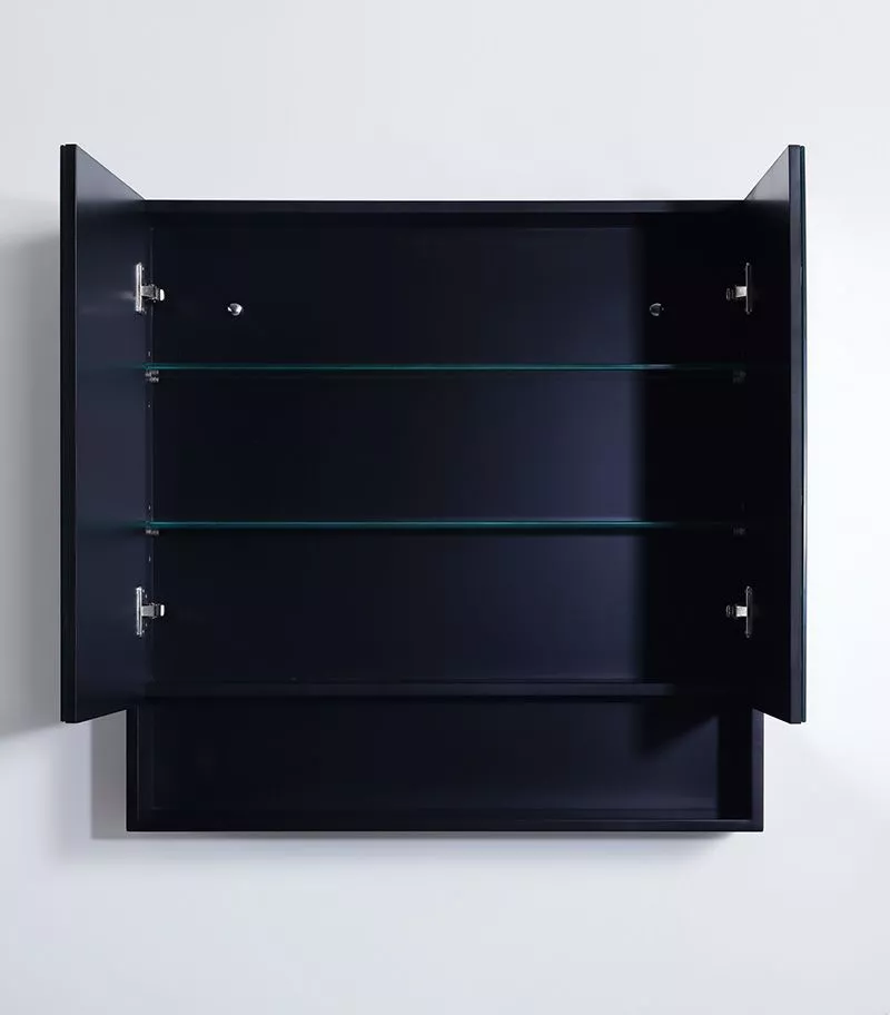 Fremantle Matt Black PVC 750mm X 750mm Shaving Cabinet Fremantle Matt Black PVC 750mm X 750mm Shaving Cabinet