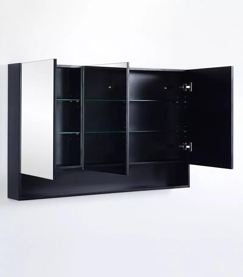 Fremantle Matt Black PVC 1200mm X 750mm Shaving Cabinet Fremantle Matt Black PVC 1200mm X 750mm Shaving Cabinet