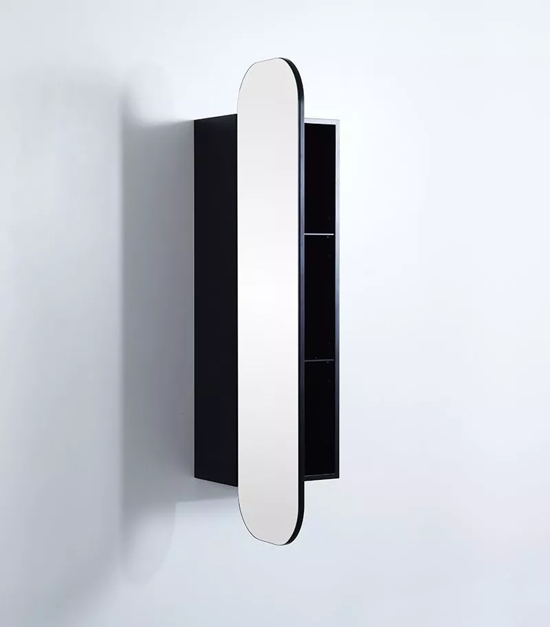 Olivia Matt Black 400x1500mm Wall Hung Tallboy