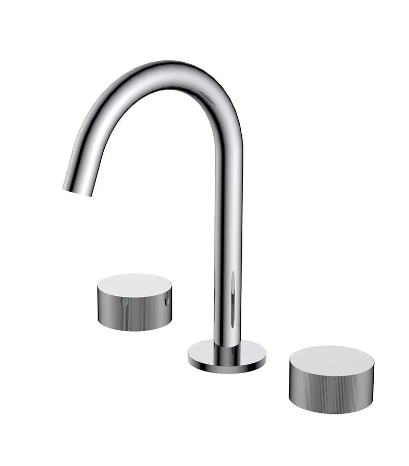 Qi Rund Chrome Basin Tap Set