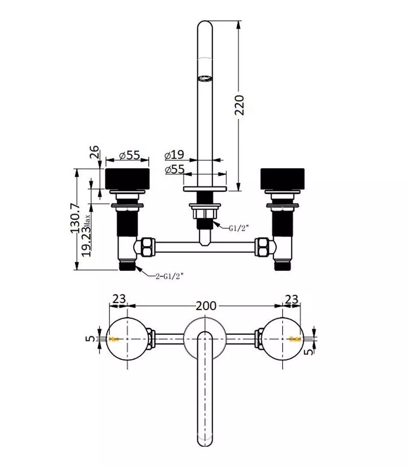 Specification For Qi Rund Basin Tap Set