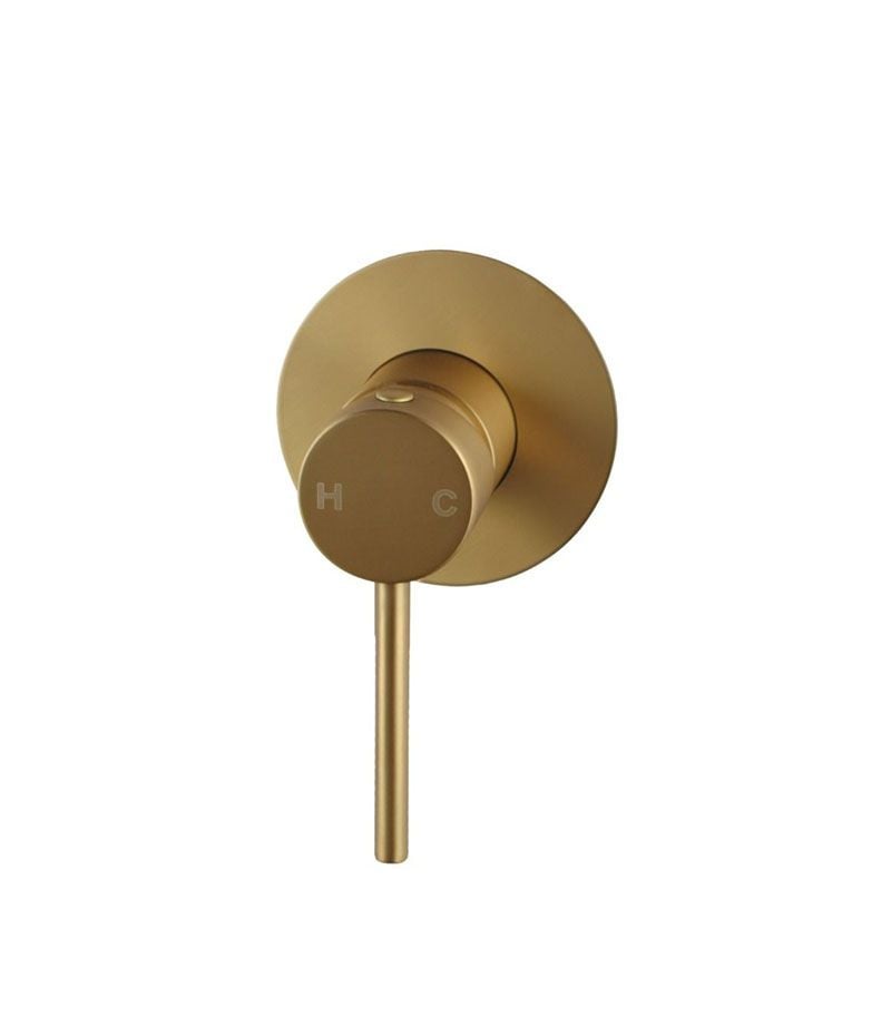 Pentro Brushed Yellow Gold Wall Mixer With Mini Backplate
