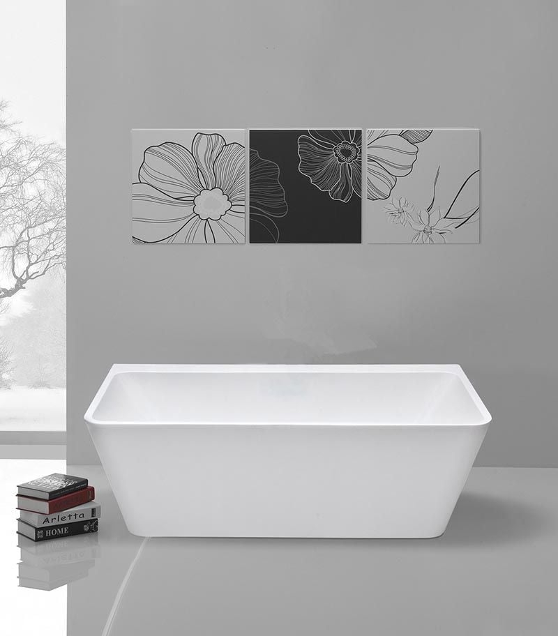 Orion 1500X780X580mm Gloss White Freestanding Bathtub