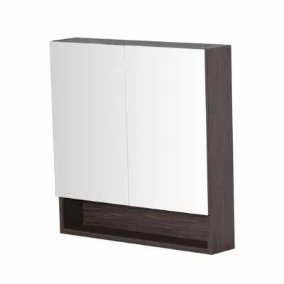 Citi Dark Oak PVC 750mm x 750mm Shaving Cabinet