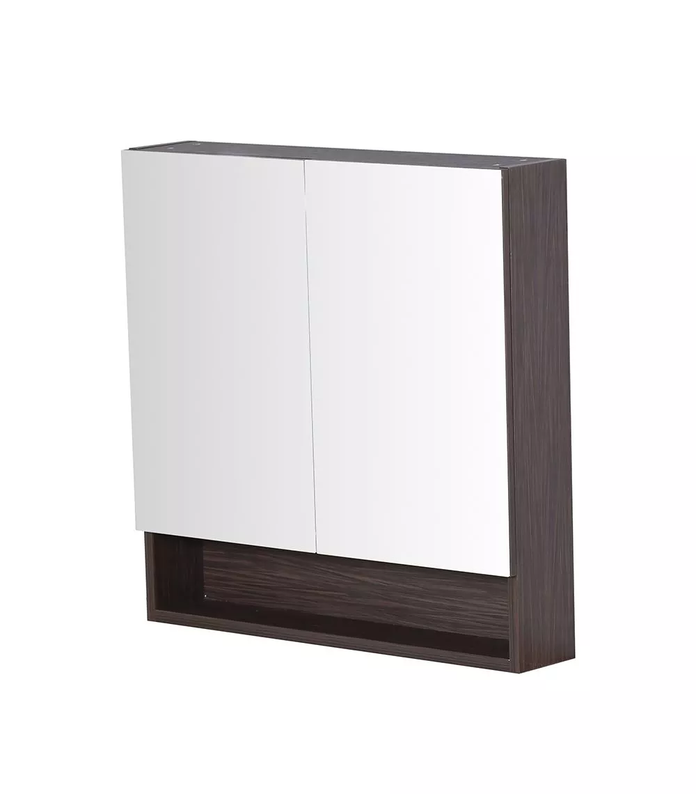 Citi Dark Oak PVC 750mm x 750mm Shaving Cabinet | E-RENOVATION