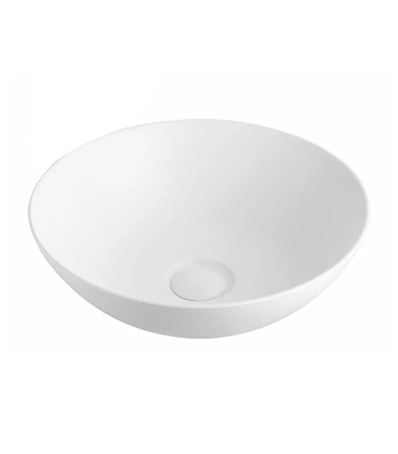 Nova 400mm Matt White Round Ceramic Above Counter Basin