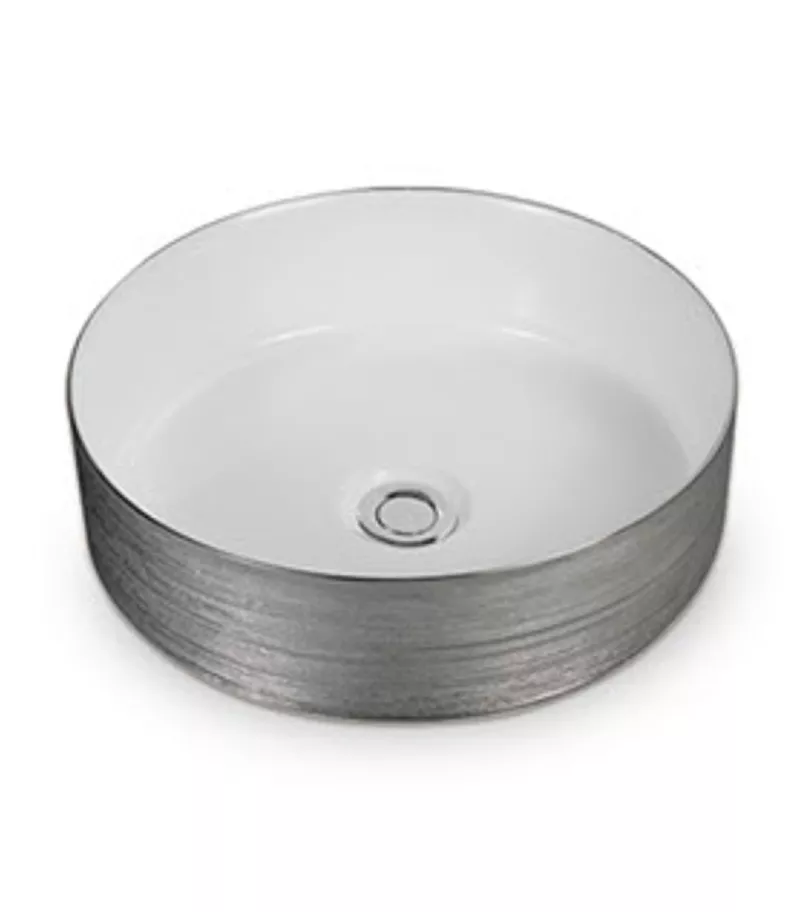 355 x 355 x 115mm Silky Silver Round Above Counter Basin