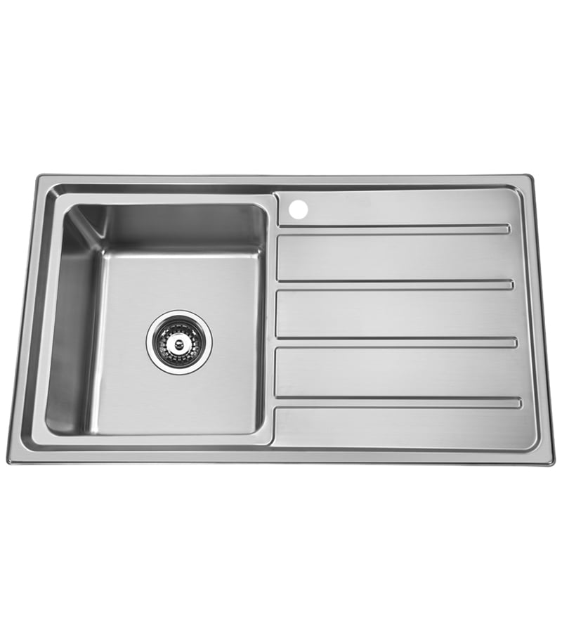 Tradi Single Bowl Sink 860mm With Drainerboard On Side BK86LHB