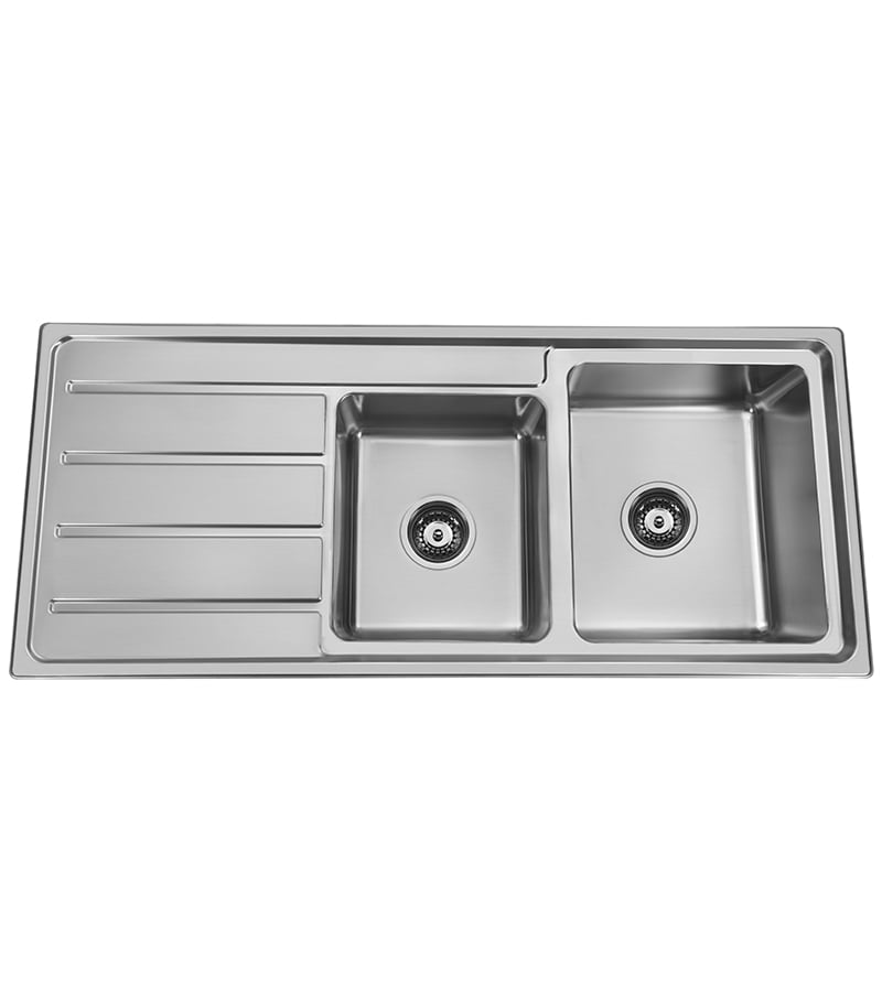 Tradi 1 & 3/4 Bowls Sink 1160mm With Drainerboard On Side BK116.1RHB