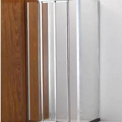 Square & L-Shape Framed Sliding Three Panel Doors Shower Screen - Chrome Fittings